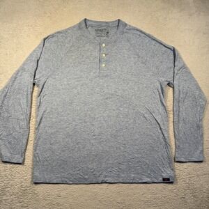 FAHERTY Cloud Cotton Henley Shirt‎ Mens L Blue Long Sleeve Pima Modal Blend Soft